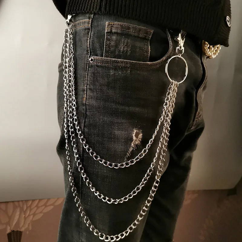 Wallet Chain Bag - 레이어 메탈 벨트 체인 펑크 훅