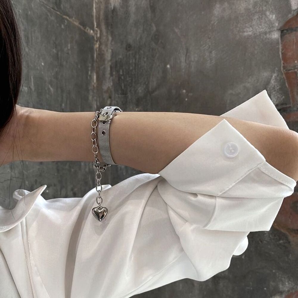 Women'S Accessories To Wear With Watch - 스트리트 스타일 티타늄 스틸 힙합 메쉬