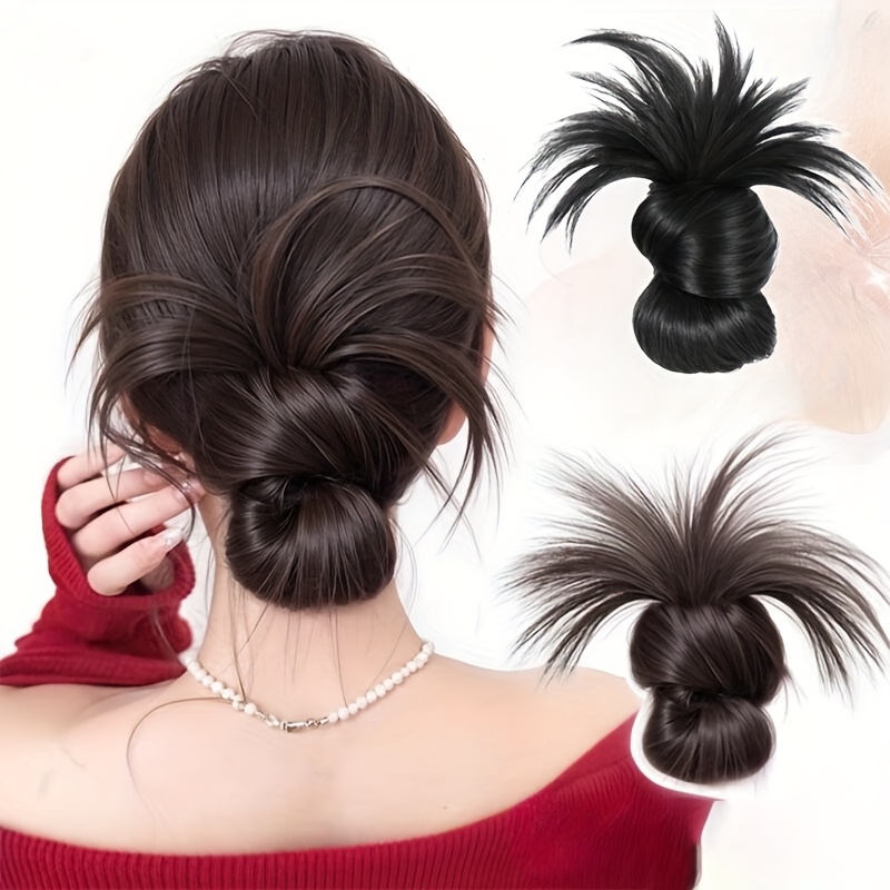 Women Accessories Pack - 낮은 합성 롤빵 포니 테일 헤어
