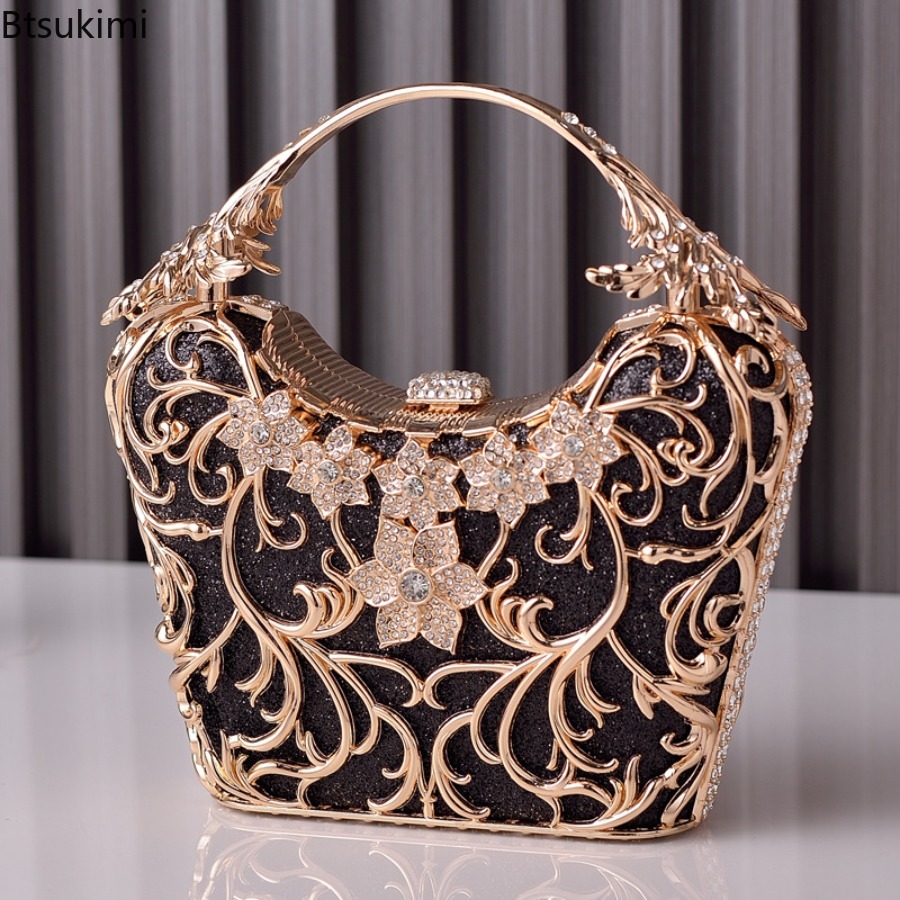 Wallet Chain Bag - 속이 빈 메탈 이브닝 백 여성