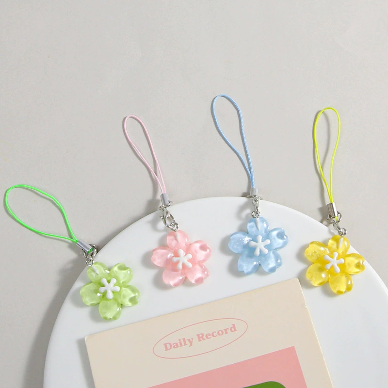Women Accessories Pack - 여성을위한 다채로운 수지 꽃 전화 체인