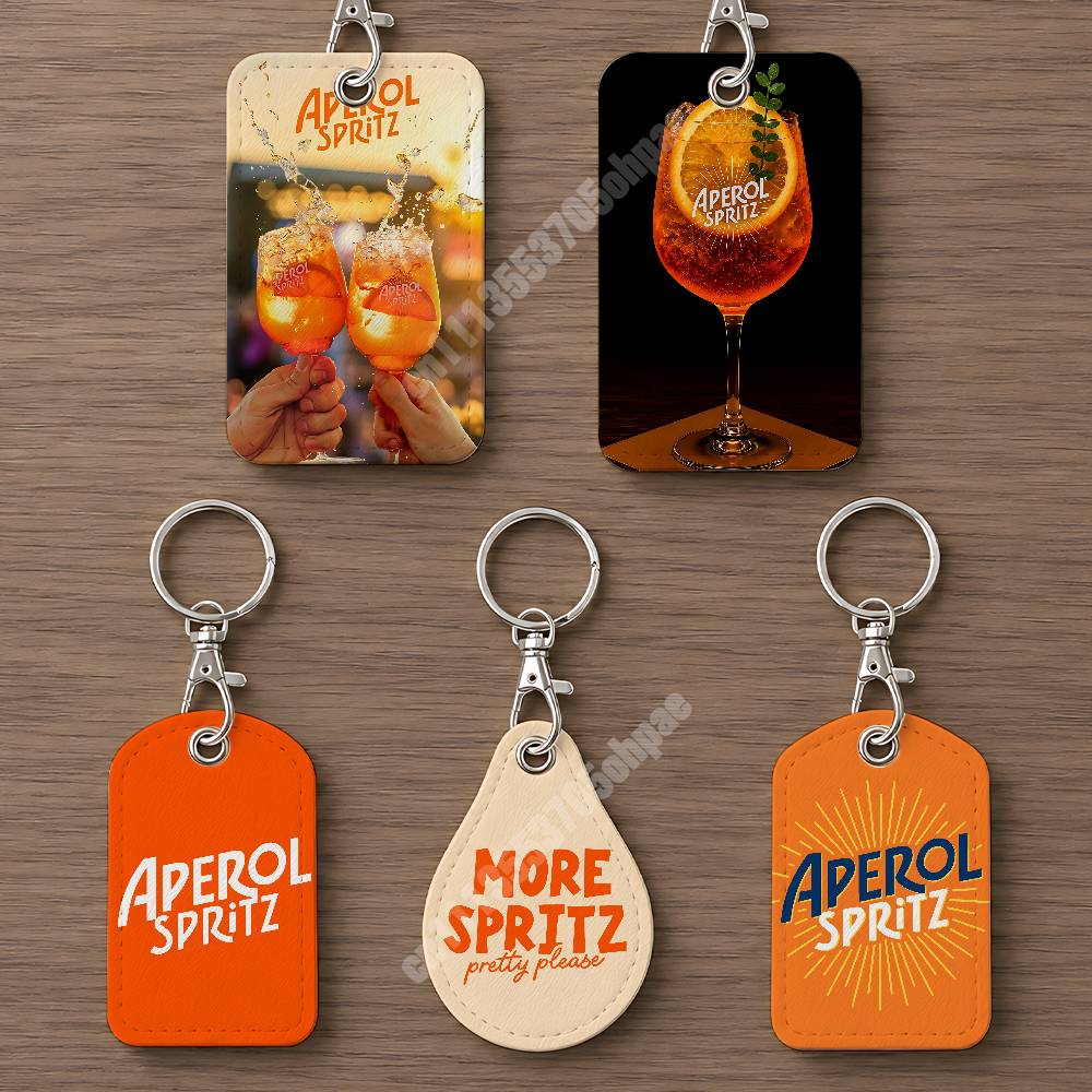 Women'S Keychain Accessories - 오렌지 프로세코 A-아페롤 S-스프리츠 가죽 키체인