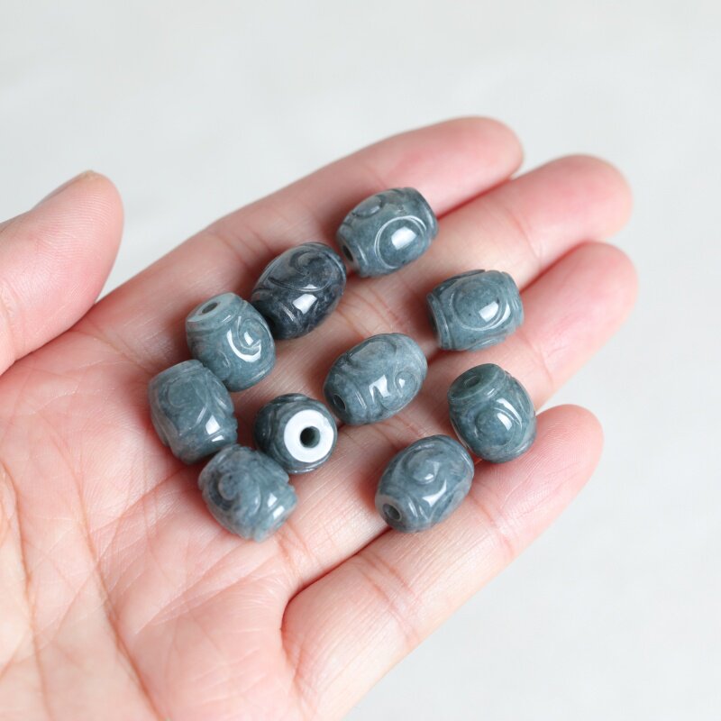 5PC 천연 블루 워터 옥 리플 버킷 비즈 DIY 팔찌 - Women Accessories Bracelet 리뷰 및 가격