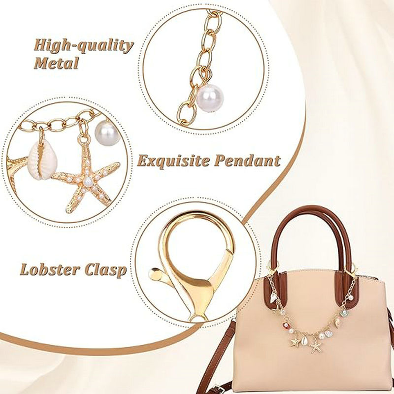 핸드백을위한 가방 매력 골든 키 체인 지갑 쉘 참 키  - Women Accessories Pack 리뷰 및 가격