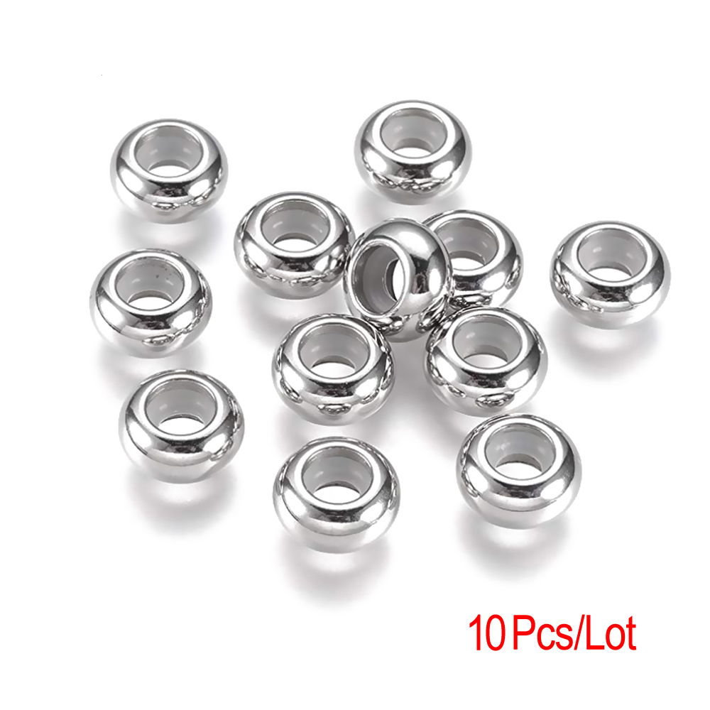 10pcs 스테인레스 스틸 라운드 스페이서 스토퍼 비즈 - Women Accessories Pandora 리뷰 및 가격