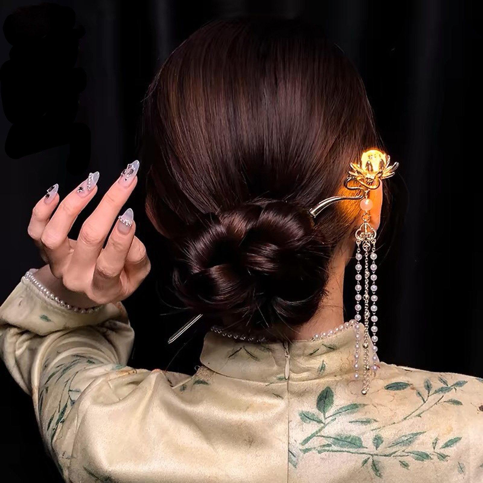 빛나는 꽃 머리핀 절묘한 연꽃 꽃무늬 태슬 헤어 스틱  - Pearl Hair Pin 리뷰 및 가격