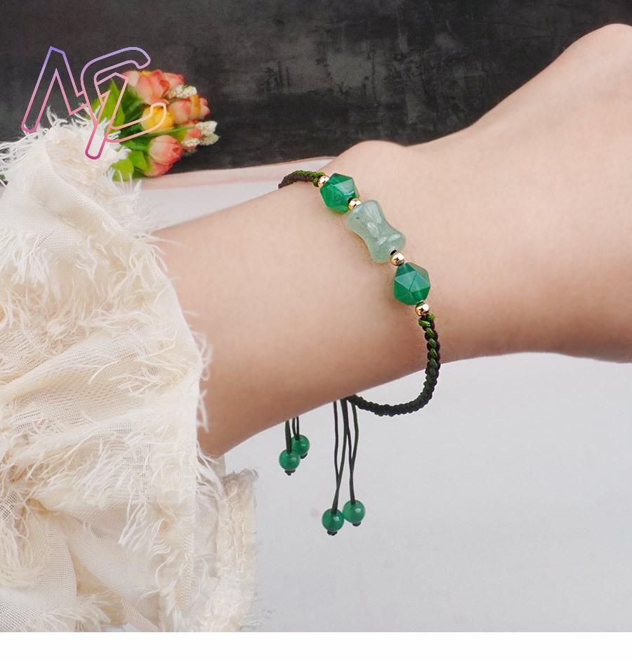 녹색 천연 옥 비즈 팔찌 여성을위한 패션 선물 팔찌 진 - Women Accessories Bracelet 리뷰 및 가격