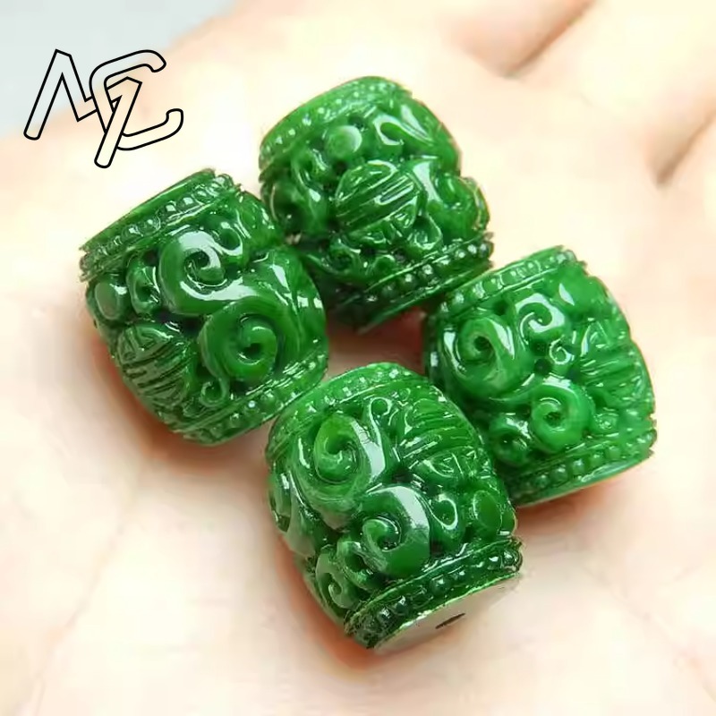 5pc 자연 녹색 옥 조각 구슬 DIY 팔찌 팔찌 매력 - Women Accessories Bracelet 리뷰 및 가격