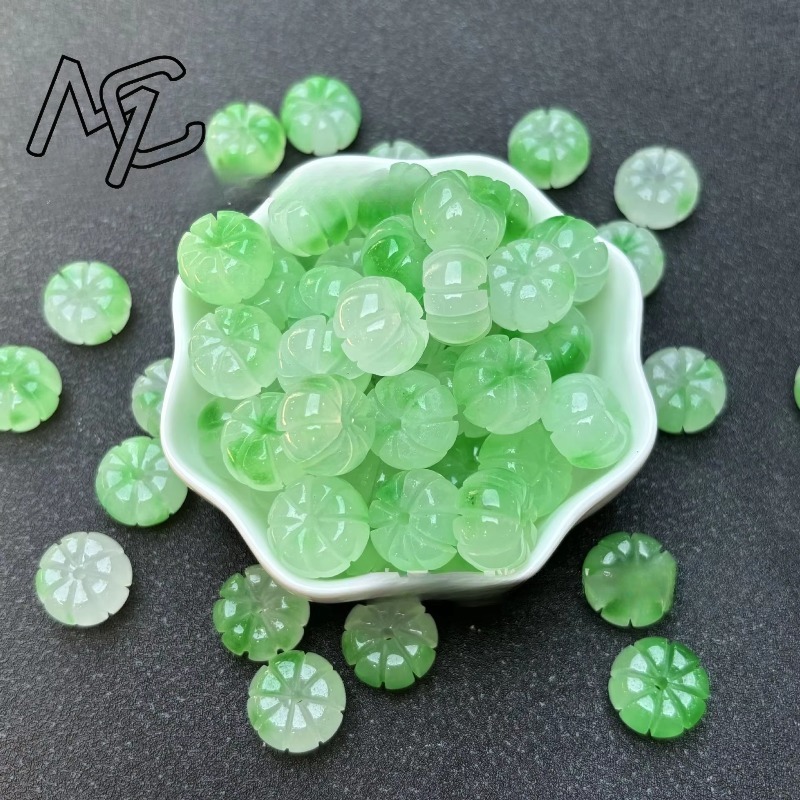 10pcs 녹색 옥 호박 구슬 DIY 귀걸이 팔찌 매력 - Women Accessories Bracelet 리뷰 및 가격