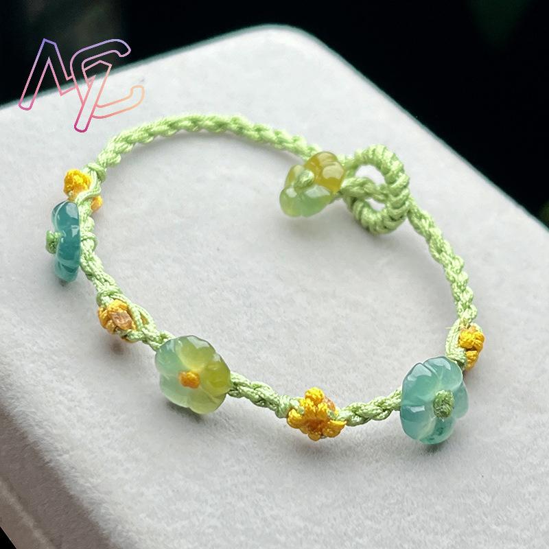 미얀마 경옥 꽃 팔찌 여성을위한 진짜 보석 디자이너 선 - Women Accessories Bracelet 리뷰 및 가격