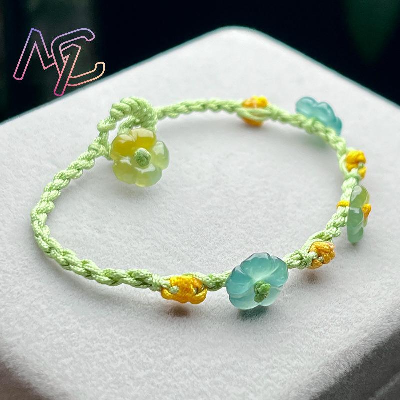 미얀마 경옥 꽃 팔찌 여성을위한 진짜 보석 디자이너 선 - Women Accessories Bracelet 리뷰 및 가격