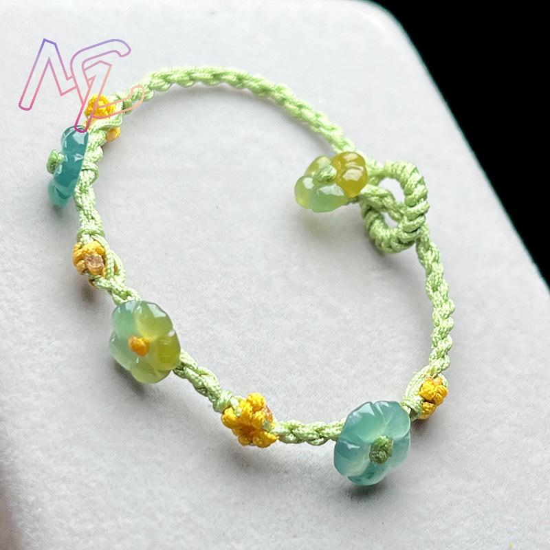 미얀마 경옥 꽃 팔찌 여성을위한 진짜 보석 디자이너 선 - Women Accessories Bracelet 리뷰 및 가격