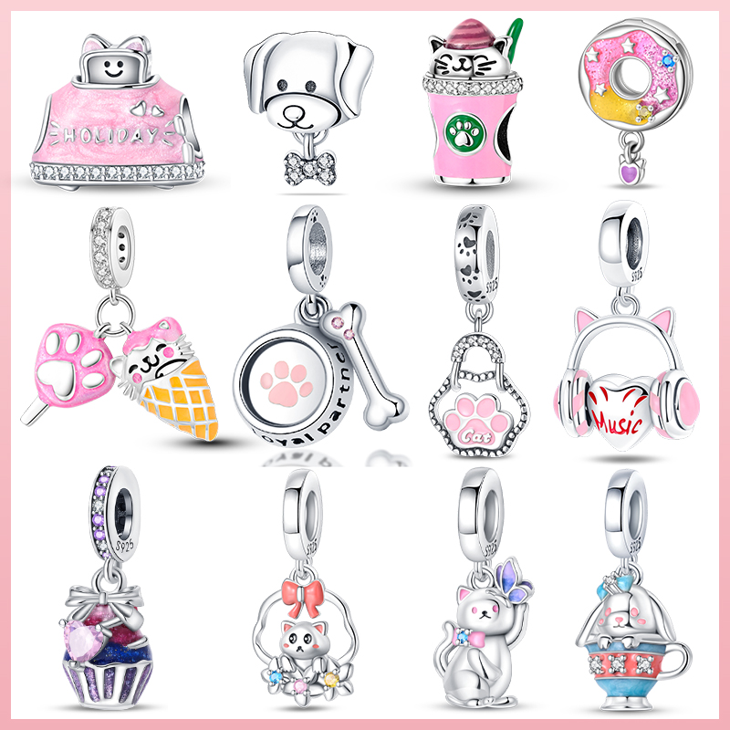 새로운 925 실버 핑크 새끼 고양이 미식가 피자 콘  - Women Accessories Pandora 리뷰 및 가격