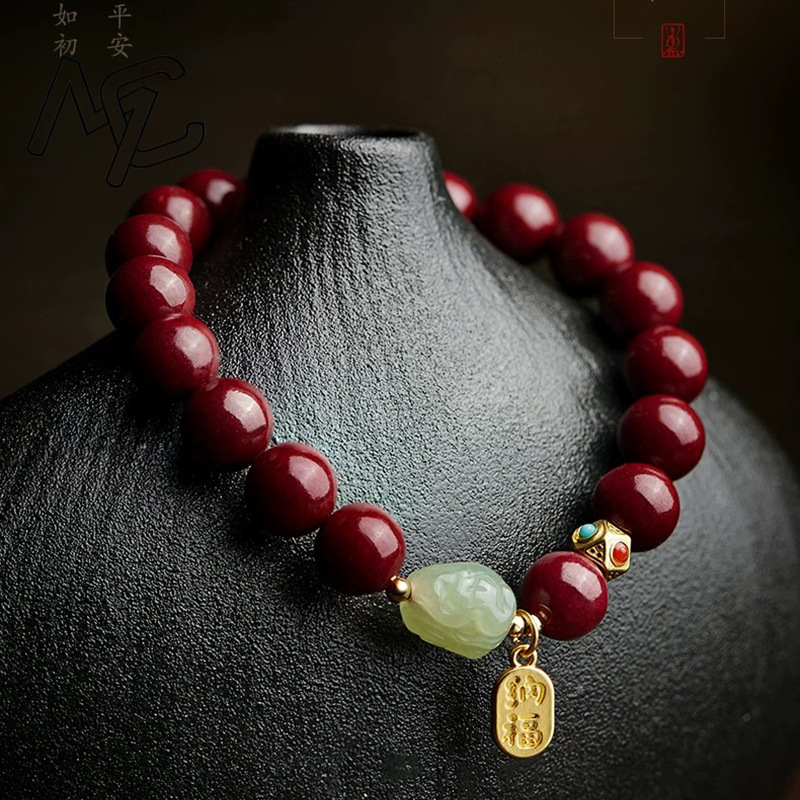 맞춤형 천연 레드 유기농 시나버 픽시우 팔찌 비즈 액세 - Women Accessories Bracelet 리뷰 및 가격