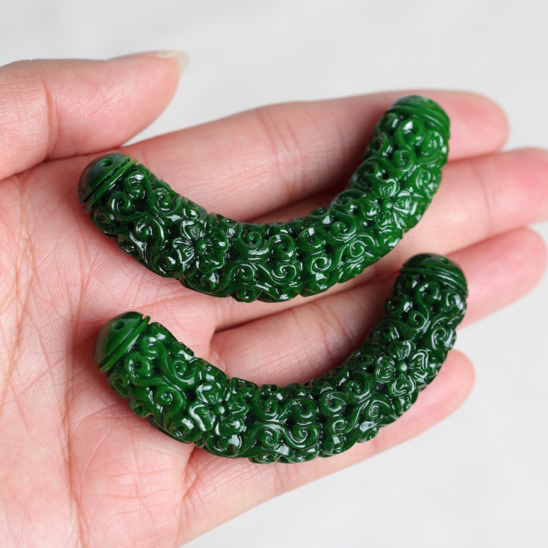 1pc 천연 녹색 옥 드래곤 벤딩 스트립 DIY 팔찌  - Women Accessories Bracelet 리뷰 및 가격
