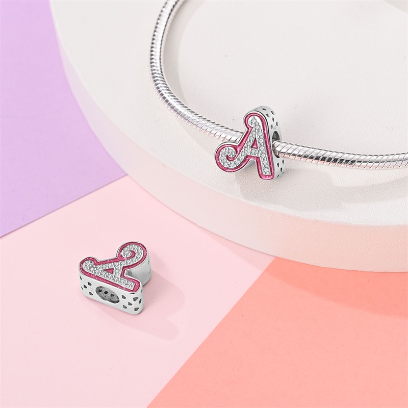 핫세일 실버 925 참스 핑크 지르콘 파베 26개 알파 - Women Accessories Pandora 리뷰 및 가격
