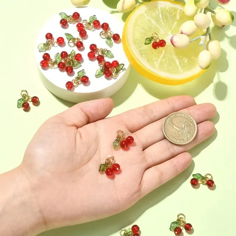 10 팩 18x18mm 멀티 모양 3D 레드 체리 아크 - Women Accessories Pack 리뷰 및 가격