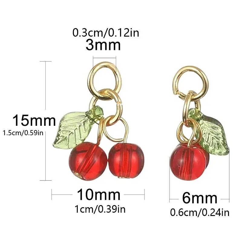 10 팩 18x18mm 멀티 모양 3D 레드 체리 아크 - Women Accessories Pack 리뷰 및 가격