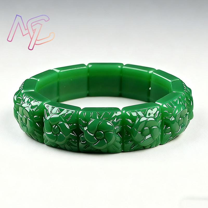 진짜 옥 꽃 팔찌 디자이너 빈티지 천연 보석 여성용 선 - Women Accessories Bracelet 리뷰 및 가격