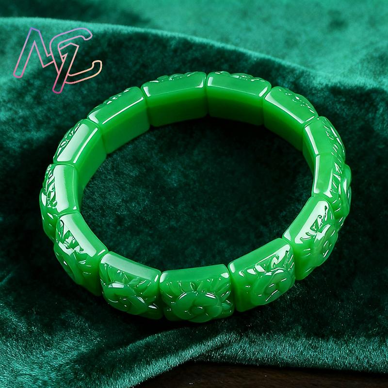 진짜 옥 꽃 팔찌 디자이너 빈티지 천연 보석 여성용 선 - Women Accessories Bracelet 리뷰 및 가격