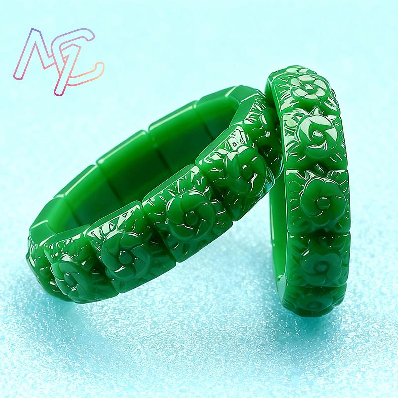 진짜 옥 꽃 팔찌 디자이너 빈티지 천연 보석 여성용 선 - Women Accessories Bracelet 리뷰 및 가격