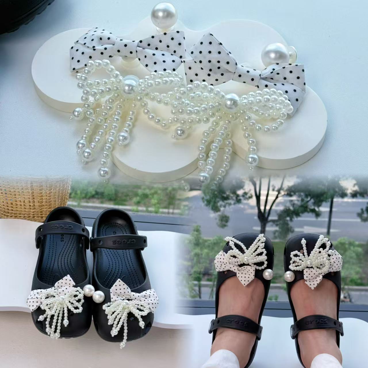 오리지널 슈즈 참 세트 여성용 레트로 발레 슈즈 보우  - Women Accessories Pack 리뷰 및 가격