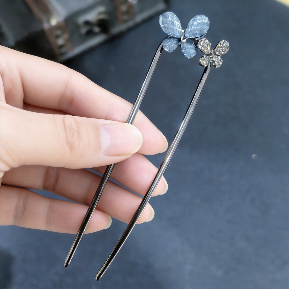 여성용 빈티지 꽃무늬 나비 머리핀, 금속 U자형 헤어핀 - Pearl Hair Pin 리뷰 및 가격