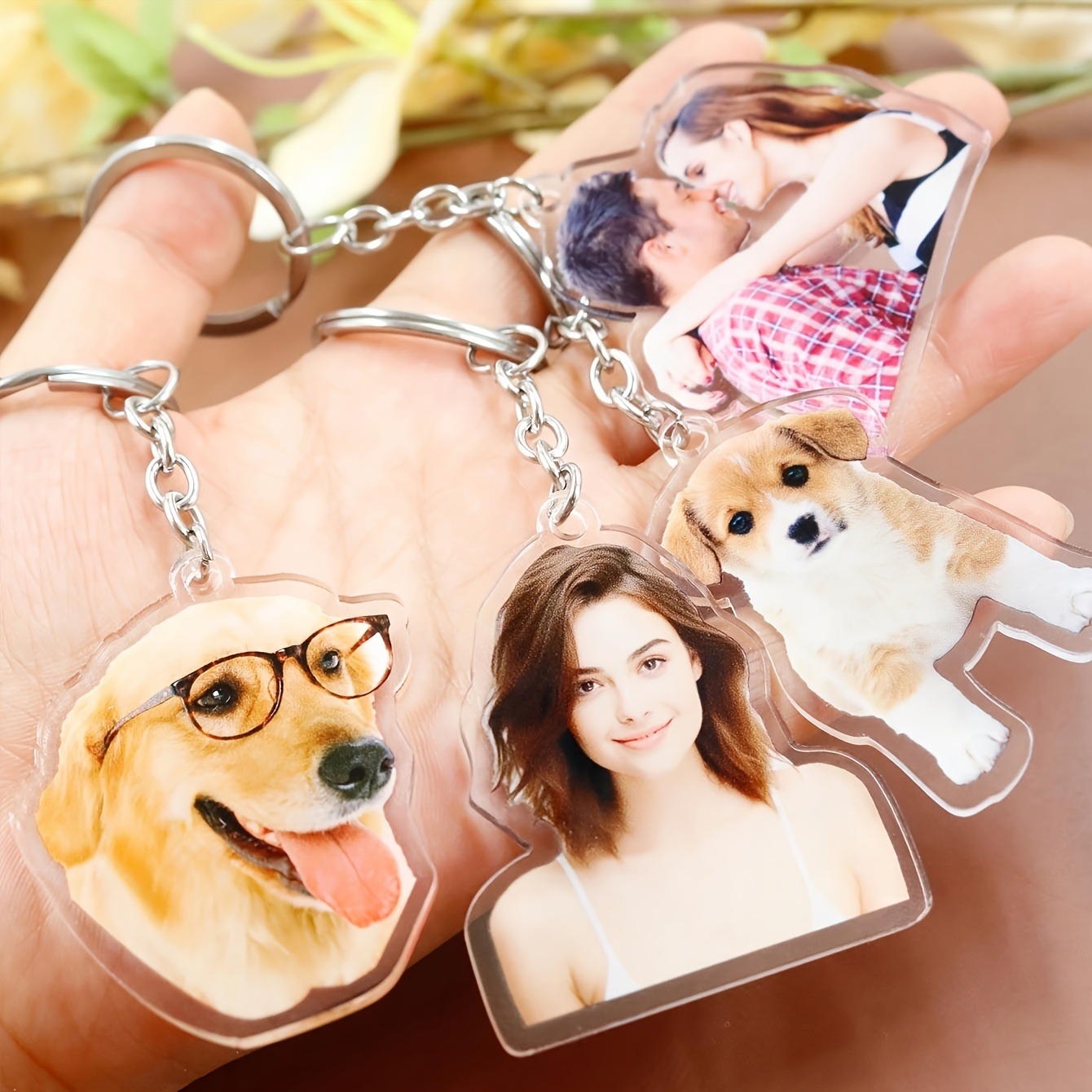 맞춤형 사진 아크릴 키체인 - 사진 업로드 가능, 튼튼 - Women'S Keychain Accessories 리뷰 및 가격