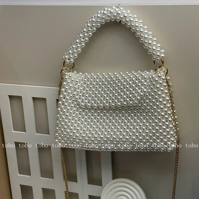 Ins 여성용 진주 비즈 지갑, 할로우 아웃 토트백,  - Wallet Chain Bag 리뷰 및 가격